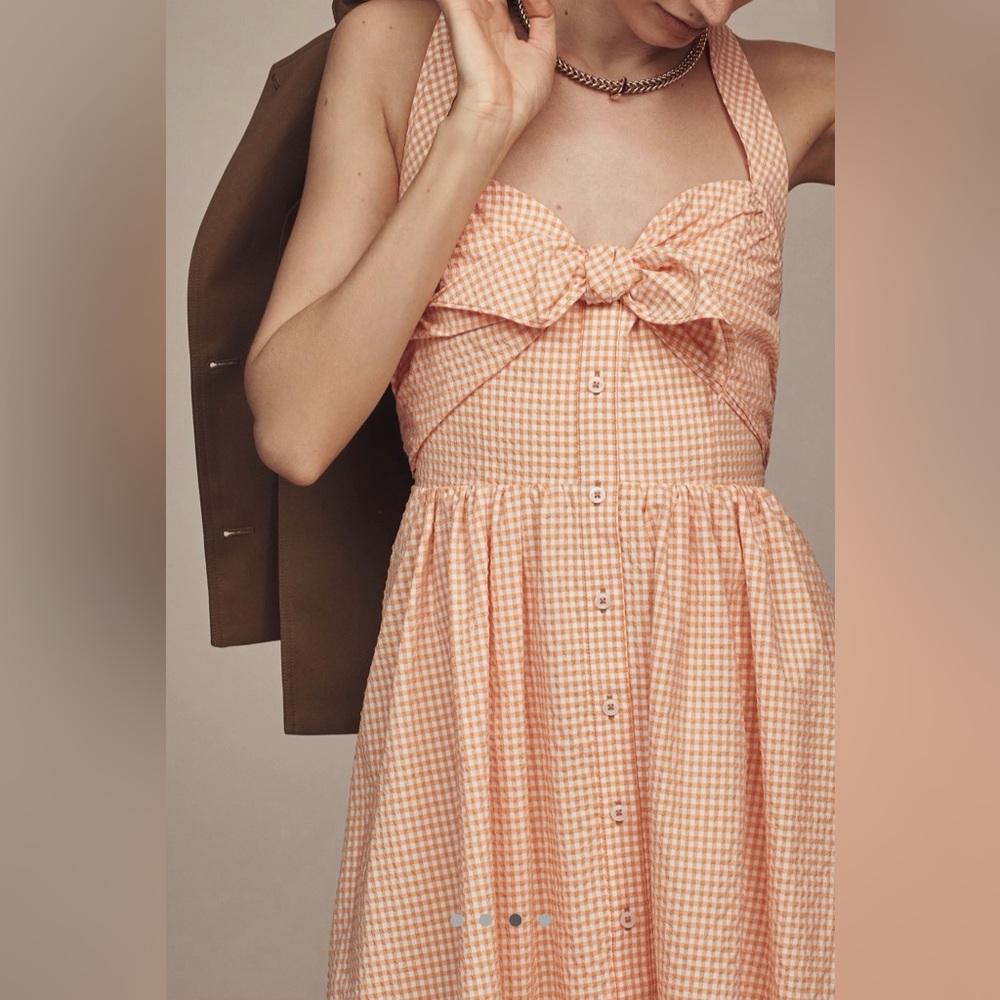 Maeve Halter Bow Front Midi dress - Picture 5 of 14